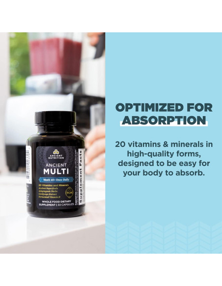 Multivitamínico para hombres 40+ Nutrición Antigua 30 cápsulas