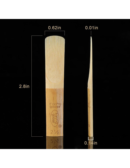 Reed de Clarinete Bb Jeeue 10PCS Fuerza 2.5 Caña Premium