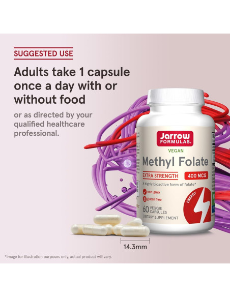 Suplemento Dietético Jarrow Folato Metílico 400 mcg 60 Cápsulas Suplemento Dietético Jarrow Folato Metílico 400 mcg 60 Cápsulas