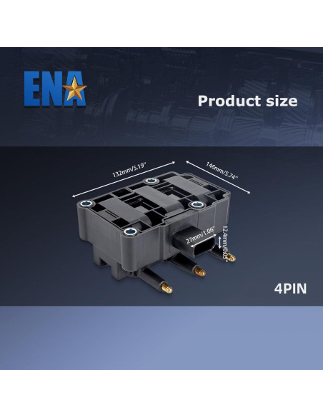 Bobina de Encendido ENA + Cables de Bujía para Dodge/VW