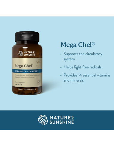 Mega-Chel Nature's Sunshine 120 Tabletas Suplemento Mineral