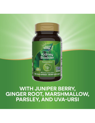 Suplemento Herbal Nature's Way Riñón y Vejiga 100 Cápsulas 900 mg