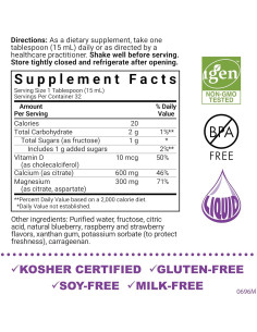 Citrato de Calcio Líquido Bluebonnet 473 ml, Magnesio y D3 2