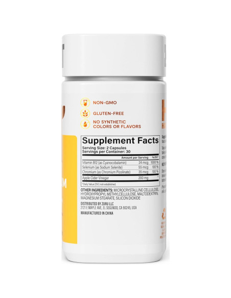 Suplemento Metabolismo Habit 60 Cápsulas Veganas B12 Selenio Cromo