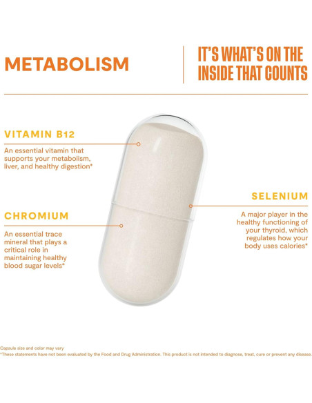 Suplemento Metabolismo Habit 60 Cápsulas Veganas B12 Selenio Cromo