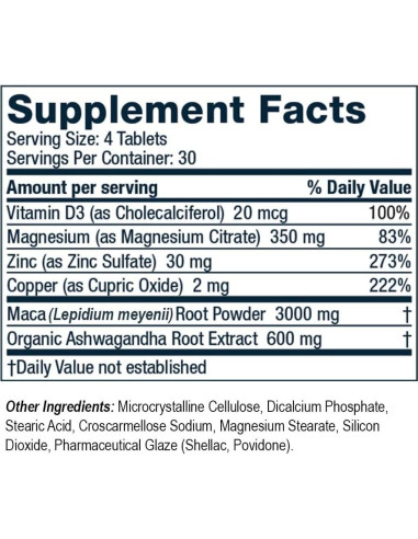 Suplemento de Testosterona ROMAN con Ashwagandha 120 Tabletas