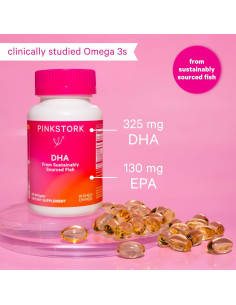 Suplemento Prenatal Omega-3 DHA Pink Stork - 540 mg - 60 Gelatinas 2