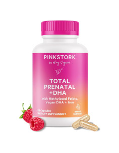 Vitaminas Prenatales Pink Stork con DHA y Folato - 60 Cápsulas