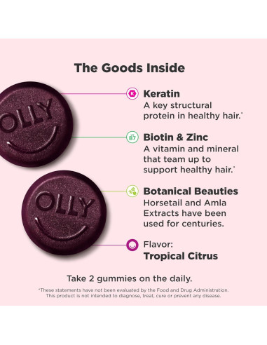 Gomitas OLLY Heavenly Hair 60 unidades - Queratina y Biotina