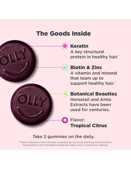 Gomitas OLLY Heavenly Hair 60 unidades - Queratina y Biotina