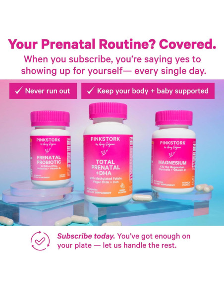 Vitaminas Prenatales Pink Stork con DHA y Folato - 60 Cápsulas