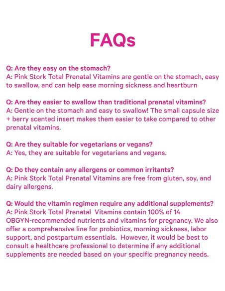 Vitaminas Prenatales Pink Stork con DHA y Folato - 60 Cápsulas