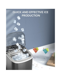 Máquina de Hielo Electactic 12 kg/día Autolimpiante Negra 2