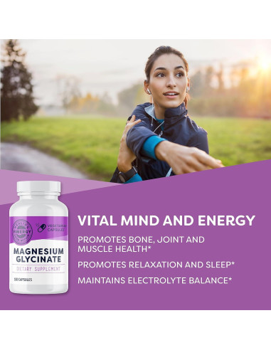 Vimergy Magnesio Glicinato 180 Cápsulas - Apoyo Estrés y Corazón