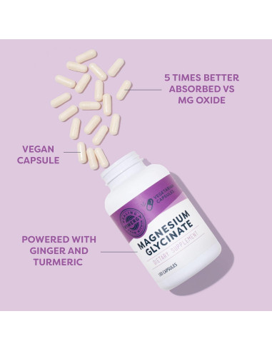 Vimergy Magnesio Glicinato 180 Cápsulas - Apoyo Estrés y Corazón