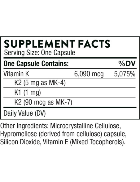 Dúo de Salud Ósea Thorne - Vitamina D3 y K - 30 Porciones