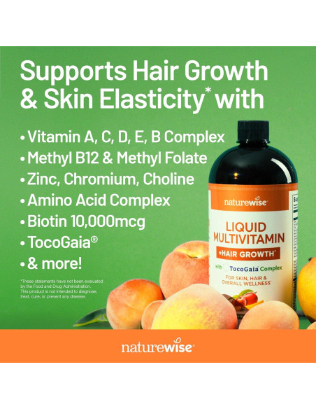 Multivitamina Líquida NatureWise 444 ml Crecimiento Cabello