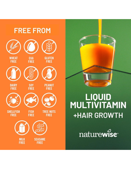 Multivitamina Líquida NatureWise 444 ml Crecimiento Cabello
