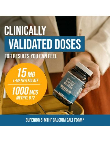 L-Metilfolato 15mg + Metil B12 - 60 Cápsulas - Triquetra Health
