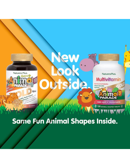Multivitamina Infantil Natures Plus Animal Parade Gold 120 Tabletas Masticables Multivitamina Infantil Natures Plus Animal Parade Gold 120 Tabletas Masticables