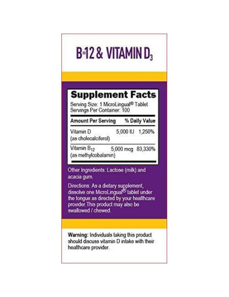 Suplemento Multivitamínico B12 5000 mcg y D3 5000 IU Superior Source - 100 Tabletas Suplemento Multivitamínico B12 5000 mcg y D3 5000 IU Superior Source - 100 Tabletas