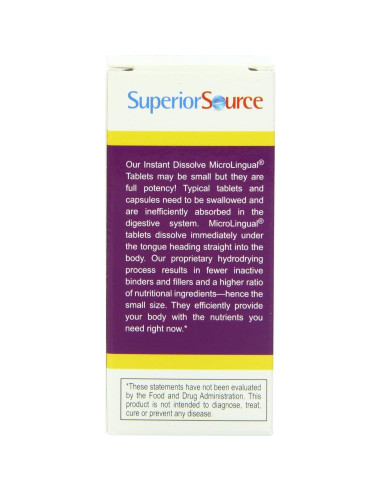 Suplemento Multivitamínico B12 5000 mcg y D3 5000 IU Superior Source - 100 Tabletas