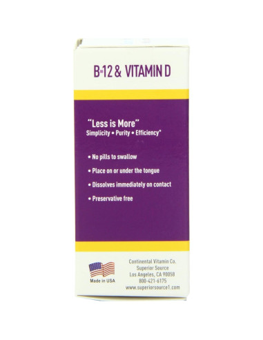 Suplemento Multivitamínico B12 5000 mcg y D3 5000 IU Superior Source - 100 Tabletas