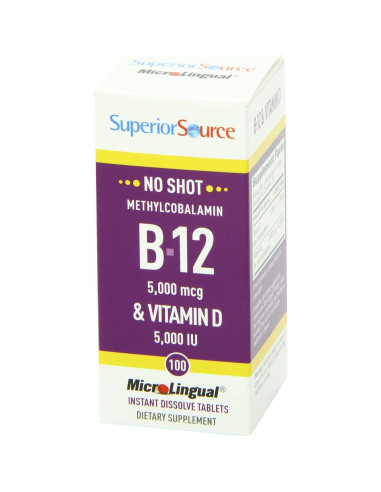 Suplemento Multivitamínico B12 5000 mcg y D3 5000 IU Superior Source - 100 Tabletas