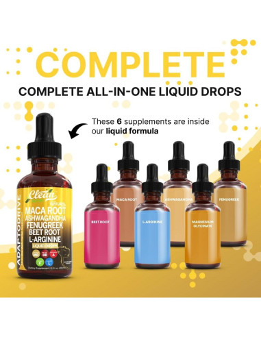 Gotas Líquidas de Raíz de Maca Clean Nutra 45ml - Suplemento Multivitamínico
