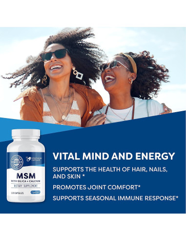 Vimergy MSM con Síllice y Calcio - 120 Cápsulas Veganas