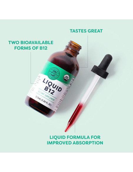 Suplemento Líquido de Vitamina B12 Orgánica Vimergy 115 mL