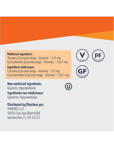 Cápsulas de Curcumina Vimergy 270 ct - Salud Ósea y Cerebral