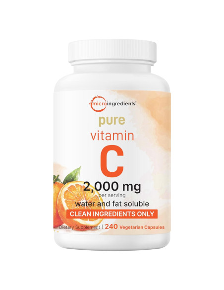 Vitamina C Pura 2000mg Micro Ingredients 240 Cápsulas Vegetales Vitamina C Pura 2000mg Micro Ingredients 240 Cápsulas Vegetales