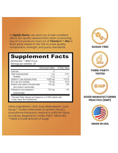 Tabletas Efervescentes Vitamina C 1000mg + Zinc Signify Nature - 20 Unidades 2