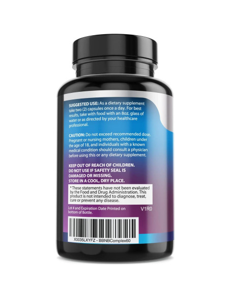 Complejo de Vitamina B B-100 Built by Nature 60 Cápsulas Veganas