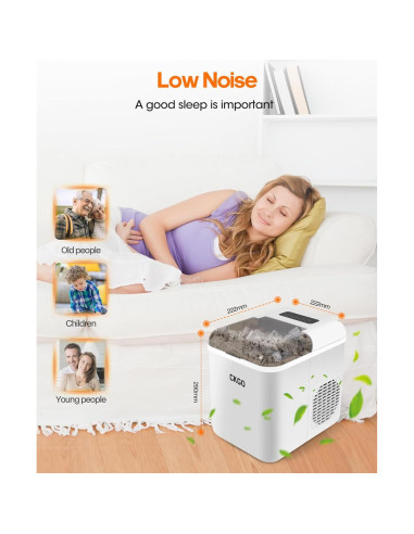 Fabricador de Hielo JOYPLANET 33 kg/día 9 Cubos en 6 Min