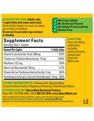 Nature Made Complejo B con Vitamina C, 100 Comprimidos