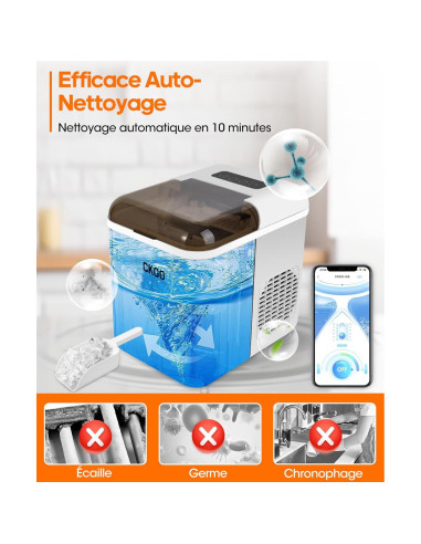 Fabricador de Hielo JOYPLANET 33 kg/día 9 Cubos en 6 Min