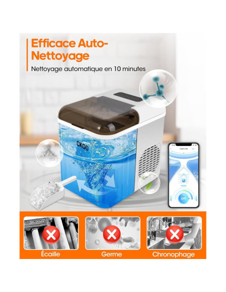 Fabricador de Hielo JOYPLANET 33 kg/día 9 Cubos en 6 Min