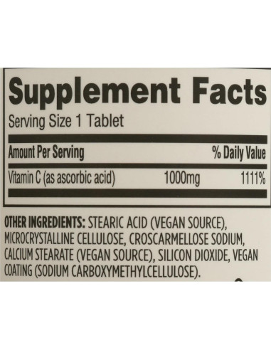 Vitamina C 1000mg Whole Foods Market - 250 Cápsulas Veganas