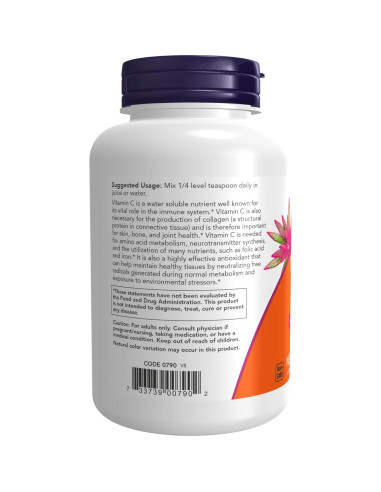 NOW Foods Vitamina C en Polvo 226.8g - Antioxidante Puro