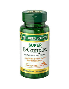 Complejo B Super Nature's Bounty con Ácido Fólico y Vitamina C 300 Tabletas 2