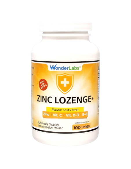 Pastillas de Zinc con Vitamina C Wonder Laboratories 100 Unidades