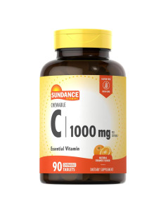Vitamina C Masticable Sundance 1000mg 90 Tabletas Sabor Naranja