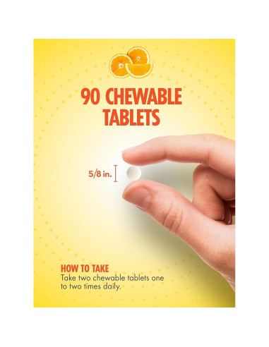 Vitamina C Masticable Sundance 1000mg 90 Tabletas Sabor Naranja