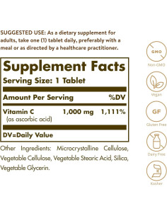 Vitamina C 1000 mg Solgar - 90 Tabletas Antioxidante Vegano 2