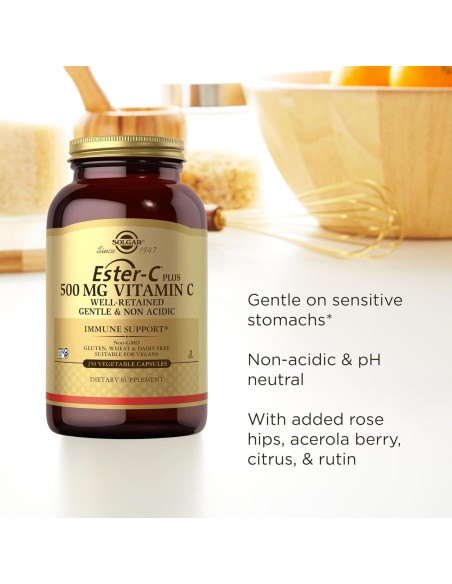 Solgar Ester-C Plus 500 mg Vitamina C 100 Cápsulas Vegetales