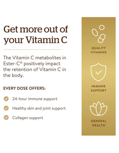 Solgar Ester-C Plus 500 mg Vitamina C Suave 90 Cápsulas