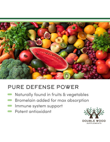 Quercetina con Bromelina 120 Cápsulas Double Wood 1200mg