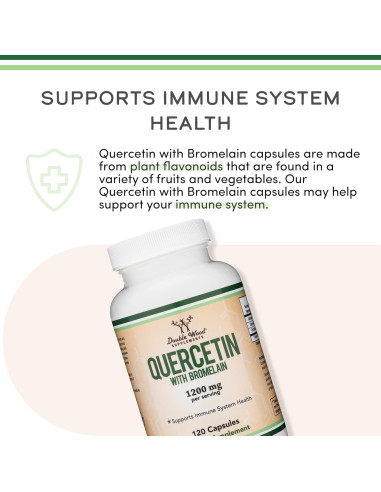 Quercetina con Bromelina 120 Cápsulas Double Wood 1200mg